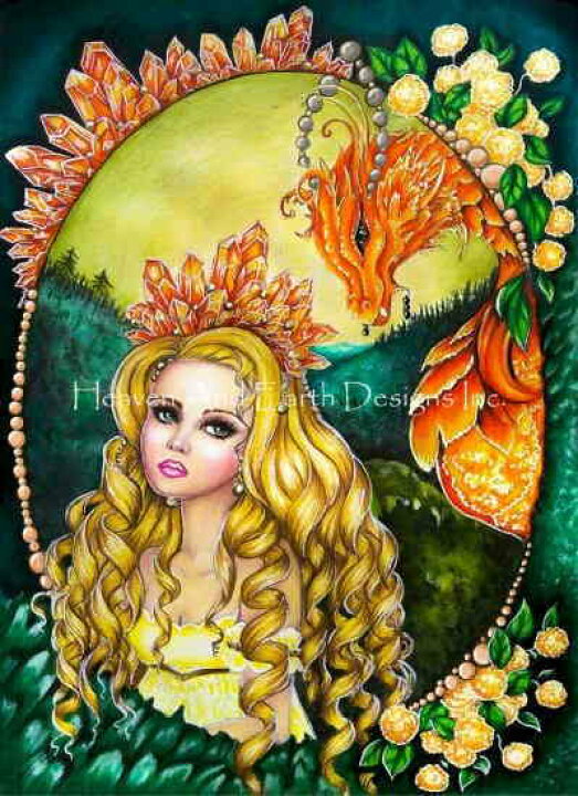 楽天市場 Jenoviya Art クロスステッチ刺しゅうチャート Haed 図案 Amber Dragon Heaven And Earth Designs 輸入 上級者 かわいい 可愛い カワイイ 海外 ドラゴン 竜 龍 少女 女の子 金髪 ブロンド 姫 お姫様 クロスステッチ手芸雑貨シーボンヌ