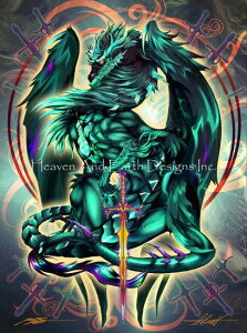 Ruth Thompson クロスステッチ図案 チャート HAED 手芸 上級者 【Mini Dragonblade Terrablade】 Heaven And Earth Designs 輸入 上級者 ドラゴン 竜 龍