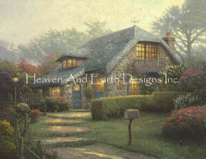 Thomas Kinkade �N���X�X�e�b�`�h���イ�`���[�g HAED �}�� �y Lilac Cottage / Lilac Cottage Max Colors �z Heaven And Earth Designs ��� �㋉�� ���i �J���g���[