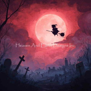 The Solo Collection クロスステッチ 図案 刺しゅう チャート 【 Veil of Midnight 】 Heaven And Earth Designs 輸入 上級者 風景 魔法使い お墓 満月 月