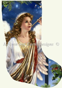 Heaven And Earth Designsクロスステッチ 図案 刺しゅう チャート Dona Gelsinger 【 Stocking Herald Angel 】 輸入 上級者 クリスマス クリスマスブーツ クリスマスストッキング