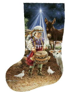 Heaven And Earth Designsクロスステッチ 図案 刺しゅう チャート Dona Gelsinger 【 Stocking Little Drummer Boy DG Left Request A Size 】 輸入 上級者 クリスマス クリスマスブーツ クリスマスストッキング