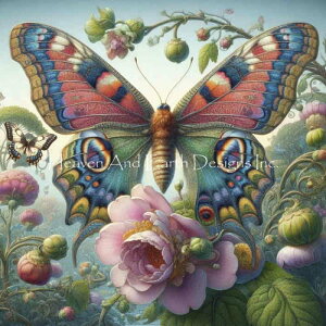 Heaven And Earth Designs / Malcolm Watson �N���X�X�e�b�` �}�� �h���イ �`���[�g �y Silent Wings �z �㋉�� �� �t�����[ �� �o�^�t���C �� ���� �{�^�j�J��