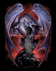 Anne Stokes �N���X�X�e�b�` �}�� �h���イ �`���[�g �y St Georges Dragon �z Heaven And Earth Designs �A�� �㋉�� �h���S�� �� ��