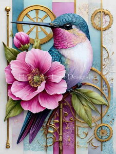 Katrina Bair �N���X�X�e�b�` �}�� �h���イ �`���[�g �y Steampunk Hummingbird �z Heaven And Earth Designs �㋉�� �n�`�h�� �n�~���O�o�[�h