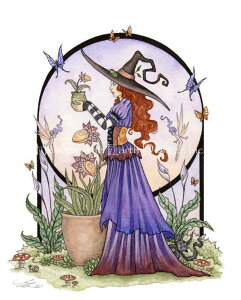 Amy Brown Fantasy Art �N���X�X�e�b�` �}�� �h���イ �`���[�g �y The Witchs Garden �z Heaven And Earth Designs �㋉�� ���� ���@�g��