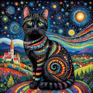 Peggy Collins �N���X�X�e�b�` �}�� �h���イ �`���[�g �y Cosmic Cats / Cosmic Cats Max Colors �z Heaven And Earth Designs �A�� �㋉�� �˂� �L �l�R