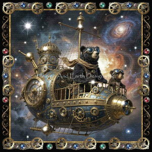Malcolm Watson �N���X�X�e�b�` �}�� �h���イ �`���[�g �y The Steampunk Galaxy Bears �z Heaven And Earth Designs �A�� �㋉�� �X�`�[���p���N ���� �F �N�}