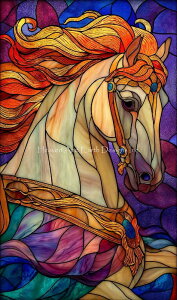 Dragon Muse �N���X�X�e�b�` �}�� �h���イ �`���[�g �y Embermane Stained Glass �z Heaven And Earth Designs �㋉�� �n ���� �E�} �X�e���h�O���X
