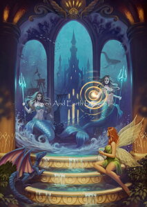 Yasu Art Studio �N���X�X�e�b�` �}�� �h���イ �`���[�g �y Mermaid Portal �z Heaven And Earth Designs �㋉�� �}�[���C�h �l��