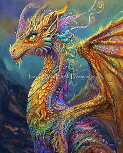 AI CREATORS �N���X�X�e�b�`�h���イ�`���[�g HAED �}�� �y Jeweled Dragon �z Heaven And Earth Designs �h���S�� �� ��