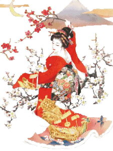 Haruyo Morita �X�c�t�� �N���X�X�e�b�`�h�J �}�� HAED Heaven And Earth Designs ���l�� �y Mini Tsuru Kame NO BK / �w�i���� �z �S�ʎh�� �㋉�� �a�� �`�� ���{