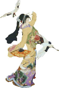 Haruyo Morita �X�c�t�� �N���X�X�e�b�`�h�J �}�� HAED Heaven And Earth Designs ���l�� �y Mini Tsuru No Mai NO BK / �w�i���� �z �S�ʎh�� �㋉�� �a�� �`�� ���{