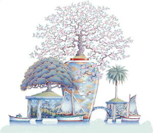 Gordon Fitchett �N���X�X�e�b�` �h���イ �`���[�g HAED �}�� �y Cherry Blossom Lake Max Colors No Background / �w�i���� �z Heaven And Earth Designs �a�� ���� �� �c�{ �~�� ���|