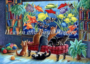 Irina Garmashova �N���X�X�e�b�` �}�� �h���イ �`���[�g �y Fish Tank Max Colors �z Heaven And Earth Designs �㋉�� �˂� �L �l�R ���� �T�J�i ������ �� �t�B�b�V��