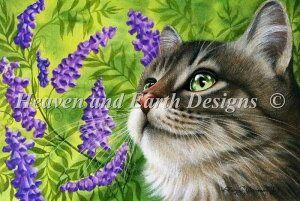 Irina Garmashova �N���X�X�e�b�` �}�� �h���イ �`���[�g �y Purple Vetch Request A Size �z Heaven And Earth Designs �㋉�� �l�R �˂� �L �L���b�g
