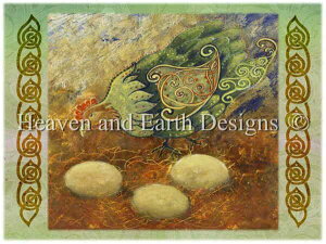 Jen Delyth-Keltic �N���X�X�e�b�` �}�� �h���イ �`���[�g �y Great Green Hen �z Heaven And Earth Designs �㋉�� �ɂ�Ƃ� �j���g�� �{ �߂�ǂ� ���{ �����h��