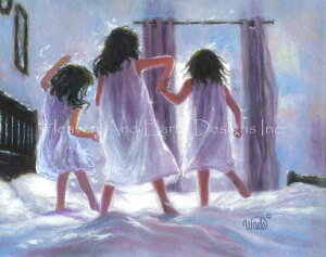 Vickie Wade �N���X�X�e�b�` �}�� �h���イ �`���[�g �y Three Sisters Jumping On The Bed �z Heaven And Earth Designs �㋉�� �O�o�� �o��