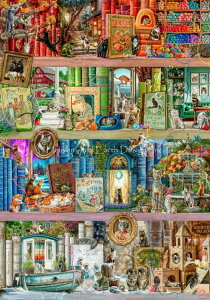 Heaven And Earth Designs / Aimee Stewart �N���X�X�e�b�` �}�� �h���イ �`���[�g �y Supersized The Library of Cats Left Max Colors �z �㋉�� �˂� �l�R �L
