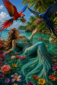 AI CREATORS �N���X�X�e�b�` �}�� �h���イ �`���[�g �y Parrots Paradise �z Heaven And Earth Designs �㋉�� �썑 �p���_�C�X �l�� �}�[���C�h �I�E�� �R���S�E�C���R �C ���i