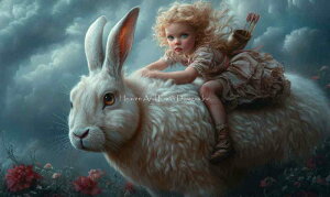 WhimsiTea �N���X�X�e�b�` �}�� �h���イ �`���[�g �y Archer on the Astral Hare �z Heaven And Earth Designs �㋉�� ������ �E�T�M �e �d�� �t�F�A���[