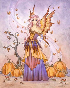 Amy Brown Fantasy Art �N���X�X�e�b�` �h���イ �`���[�g HAED �}�� �y Enchanted Harvest �z Heaven And Earth Designs �㋉�� �d�� �t�F�A���[ ���ڂ��� �n���E�B��
