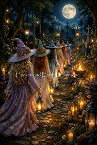 Katrina Bair �N���X�X�e�b�` �}�� �h���イ �`���[�g �y The Witches Moonlit Procession �z Heaven And Earth Designs �㋉�� ���� ���@�g�� ���i ���� ��n