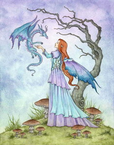 Amy Brown �N���X�X�e�b�` �}�� �h���イ �`���[�g �y Enchanted Introduction �z Heaven And Earth Designs �㋉�� �d�� �t�F�A���[ �h���S�� �� ��