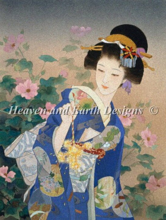 楽天市場 Heaven And Earth Designs Haed クロスステッチ刺繍 図案 輸入 浴衣 着物 日本 伝統 花火 夏 Ryo 全面刺し 上級者 クロスステッチ手芸雑貨シーボンヌ