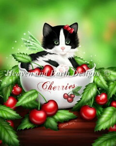 Heaven And Earth Designs �N���X�X�e�b�`�h�J�}�� HAED �A�� �㋉�� Melissa Dawn �������ڂƎq�L Cherry Kitten �S�ʎh��