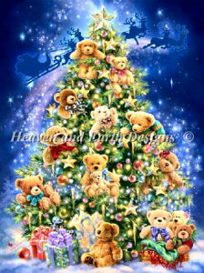 Heaven And Earth Designs(HAED) クロスステッチ刺繍 図案 輸入 テディベア・クリスマスツリー Teddy Bear Tree 全面刺し 上級者