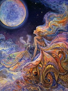 �N���X�X�e�b�`�h�J�}�� Heaven And Earth Designs HAED �㋉�� Josephine Wall ���ւ̔��� Supersized Fly Me To The Moon Max Color �S�ʎh�� �n�C���x��