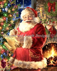 Heaven And Earth Designs �N���X�X�e�b�`�}�� �`���[�g �y�N���X�}�X�̃T���^�N���[�X�z Checking It Twice MC