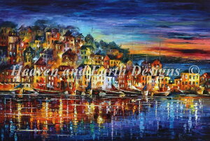 Leonid Afremov NXXeb` hJ `[g HAED } y Supersized Quiet Town Max Colors z Heaven And Earth Designs CO A ㋉ i i C lI X