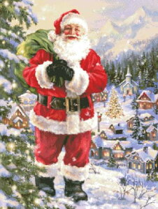 �N���X�X�e�b�`�h�J �}�� �A�� Heaven And Earth Designs (HAED) �T���^�̑� Mini Santas Village �S�ʎh�� �㋉��