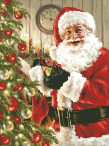 �N���X�X�e�b�`�h�J �}�� �A�� Heaven And Earth Designs (HAED) �ዾ�̃T���^ Santa With Glasses �S�ʎh�� �㋉��