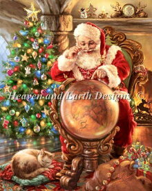 クロスステッチ刺繍 図案 輸入 Heaven And Earth Designs (HAED) 世界へサンタの喜びを Santas Joy Around the World 全面刺し 上級者