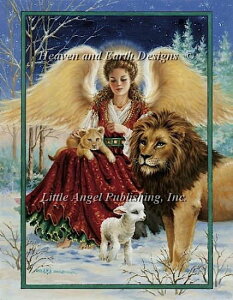 �N���X�X�e�b�`�h�J �}�� Heaven And Earth Designs (HAED) �G���W�F���E���C�I���Ǝq�r Angel Lion and Lamb �S�ʎh�� �㋉��