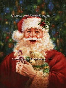 クロスステッチ刺繍 図案 輸入 Heaven And Earth Designs (HAED) サンタの親友・テディベアー Santa's Best Friend Bear 全面刺し 上級者