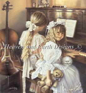 �����イ�N���X�X�e�b�`�}�� HAED �����ȏ��̎q Heaven And Earth Designs Sandra Kuck �㋉�� Mini Little Girls �S�ʎh��