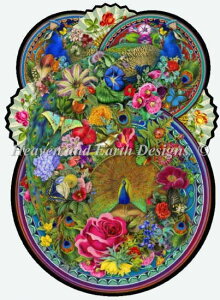 Heaven And Earth Designs �}�� HAED �N���X�X�e�b�`�h�J �A�� Aimee Stewart �s��ȍE�� Mini Peacock Splendour �S�ʎh�� �㋉��