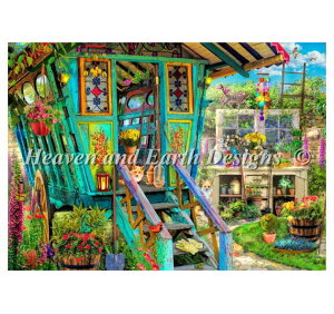 �N���X�X�e�b�`�h�J �}�� HAED Heaven And Earth Designs Aimee Stewart �����ȏ��� Mini The Potting Shed �S�ʎh�� �㋉��