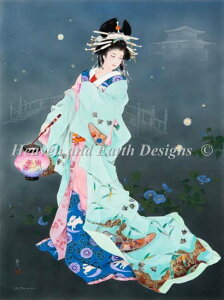 Haruyo Morita �X�c�t�� �N���X�X�e�b�`�h�J �}�� HAED Heaven And Earth Designs ���l�� �y Hotarubi NO BK / �w�i�����z �S�ʎh�� �㋉��