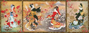Haruyo Morita �X�c�t�� �N���X�X�e�b�` �h�J �}�� HAED Heaven And Earth Designs ���l�� �y Supersized Oriental Triptych Max Colors �z �S�ʎh�� �㋉�� �a��