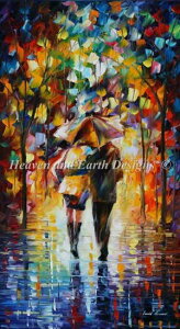 Leonid Afremov �N���X�X�e�b�`�h���イ�`���[�g HAED �}�� �y Bonded By The Rain / Bonded By The Rain Max Colors �z Heaven And Earth Designs ���i �J �v�w �J�b�v�� �A�x�b�N ���l �P �V���G�b�g