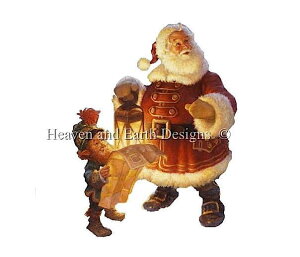 �N���X�X�e�b�`�h�J �}�� Heaven And Earth Designs HAED �X�R�b�g�E�O�X�^�t�\�� �T���^�ƃG���t Santa and His Elf �㋉��