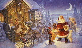 クロスステッチ刺繍 図案 Heaven And Earth Designs 輸入 HAED スコット・グスタフソン 北極とサンタクロース Santa Claus at The North Pole 全面刺し 上級者