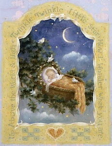 NXXeb`hJ } HAED Heaven And Earth Designs A ㋉ Nancy Faulkner oVlbg̒̐Ԃ Baby in Bassinett Sʎh