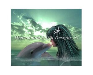 �}�� �N���X�X�e�b�`�h�J Heaven And Earth Designs HAED �㋉�� Little Fairy Art �h���t�B���E�L�X Dolphin Kiss SLF �S�ʎh��