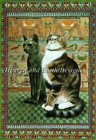 クロスステッチ刺繍 図案 Heaven And Earth Designs HAED 輸入 上級者 Lesley Ivory エジプトの猫 Twiglet with Eqyptian Cat